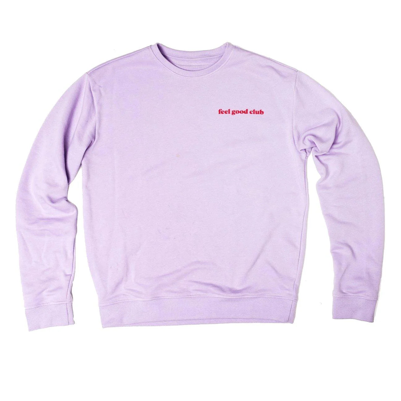 feel-good club lilac crewneck sweater