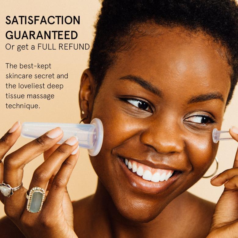 facial cupping massage set with jojoba oil