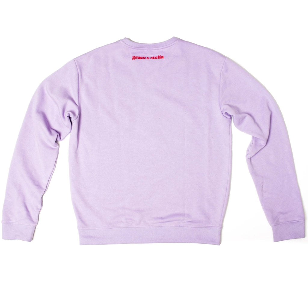 feel-good club lilac crewneck sweater