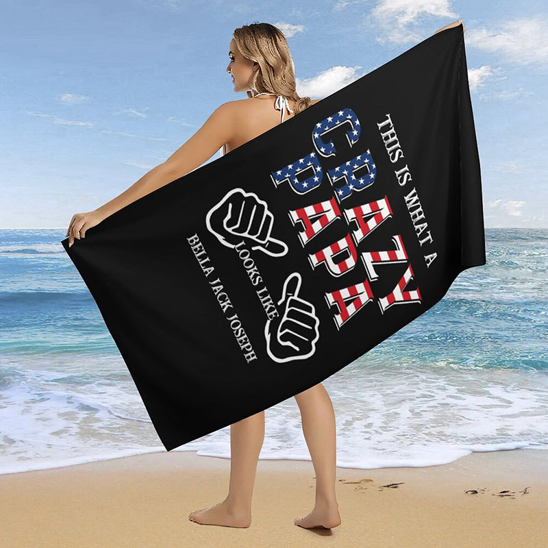 This Is What A Crazy Papa Custom Name Beach Towel