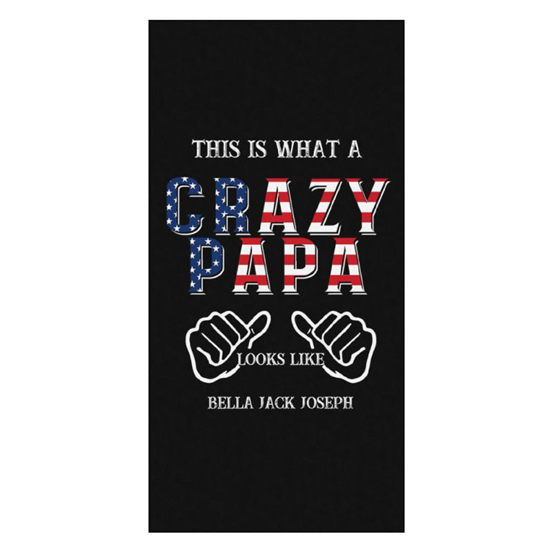 This Is What A Crazy Papa Custom Name Beach Towel