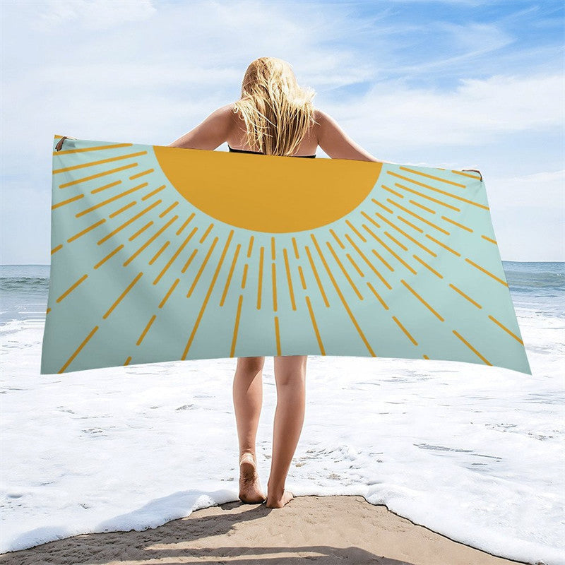 Here Comes The Sun Boho Name Beach Towel For Gift