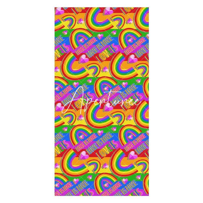Love Is Love Colorful Rainbow Hearts Beach Towel