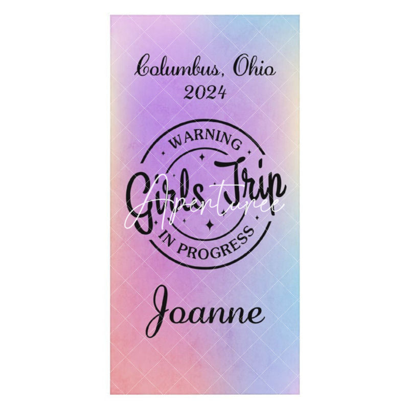 Personalized Name Girls Trip In Progress Beach Towel