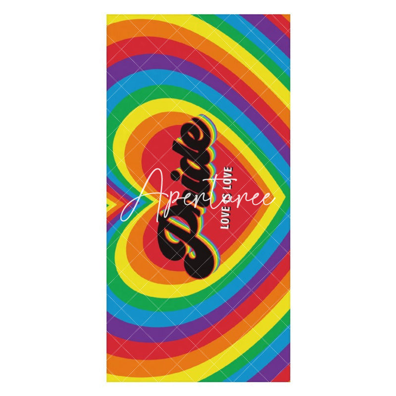 Rainbow Heart Love Is Love Pride Month Beach Towel