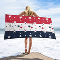 Red White Blue American Stars Custom Name Beach Towel