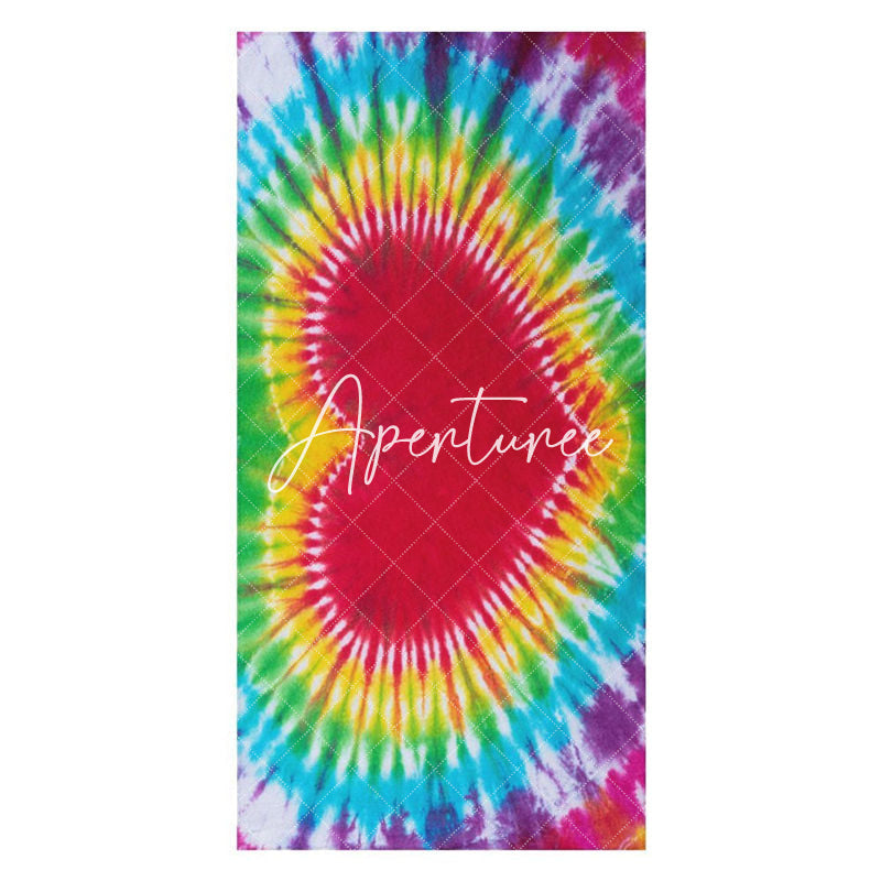 Vintage Colorful Heart Tie Dye Pattern Beach Towel